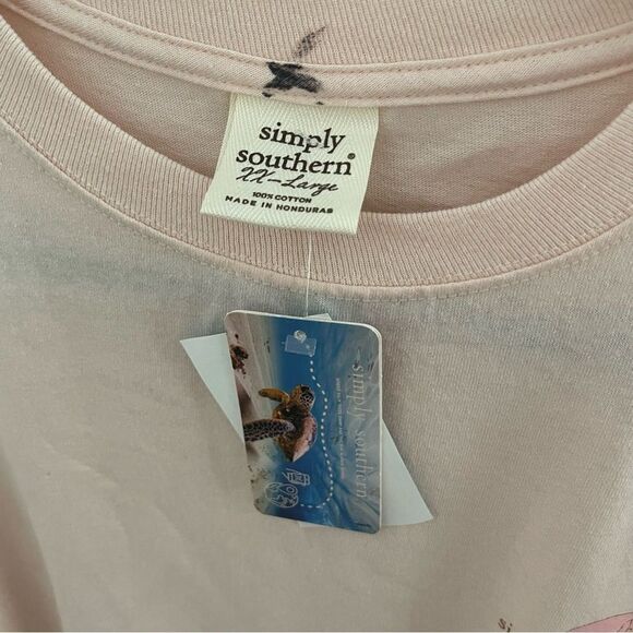 NWT Simply Southern “Happy Days” Turtle Long Sleeve Tee XXL 🌸🐢 - Picture 8 of 12